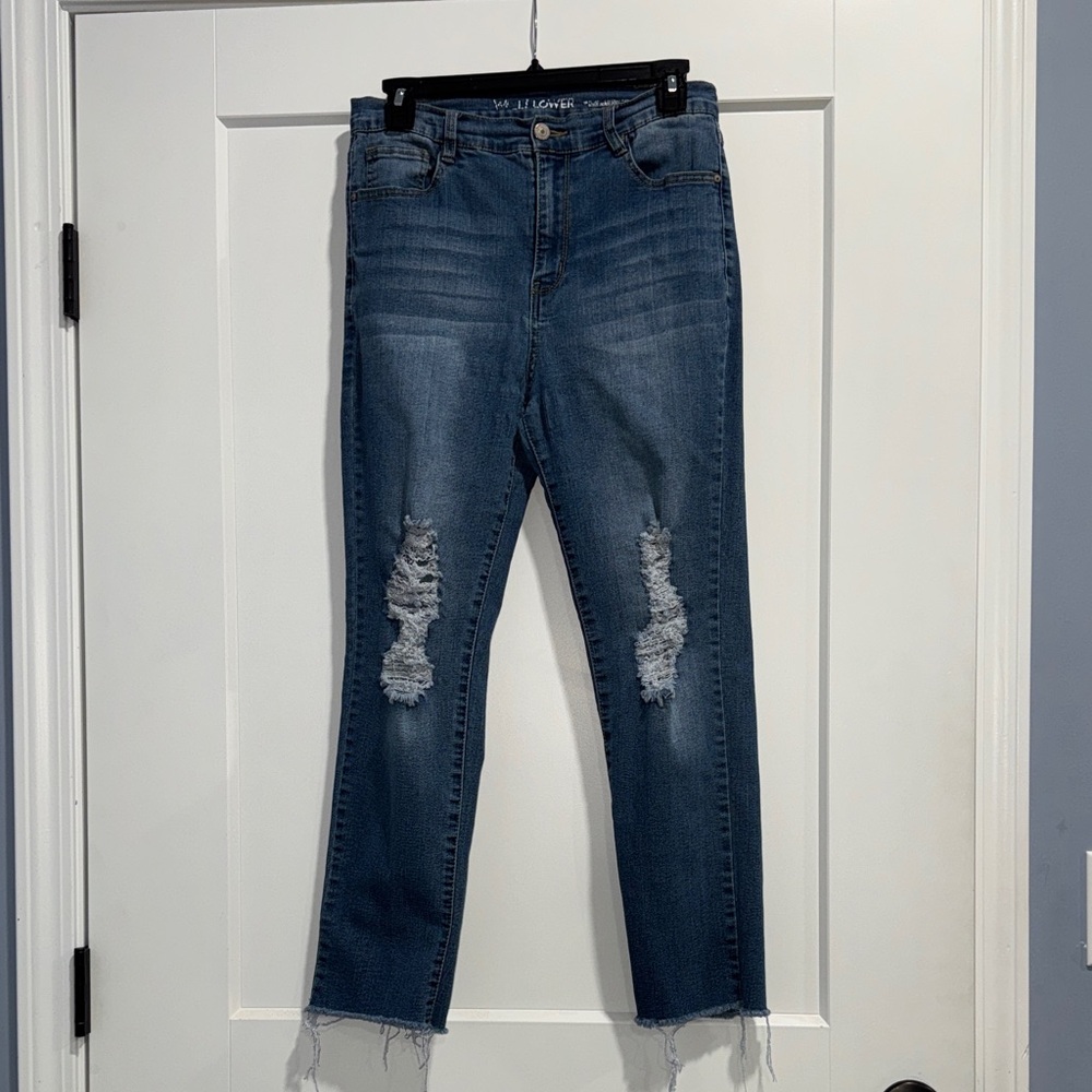 Wallflower Distressed Skinny Jeans in Blue
